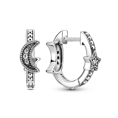 新月及灿星珠饰挂钩耳环